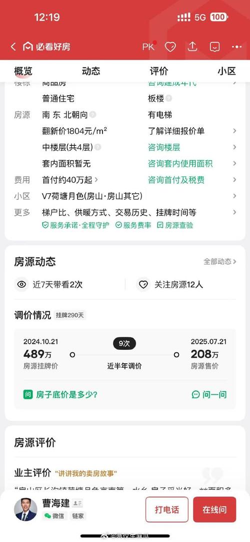 链家显示的二手房价格贵